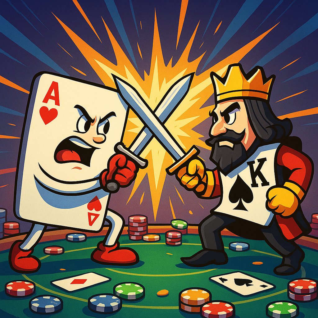 Tabel pembayaran Caribbean Stud Poker yang menunjukkan semua peringkat tangan dan nilai pembayaran